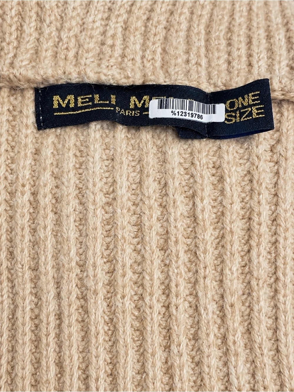 Meli Melo Ribbed Knit Hooded Cardigan - Beige - Picture 6 of 7